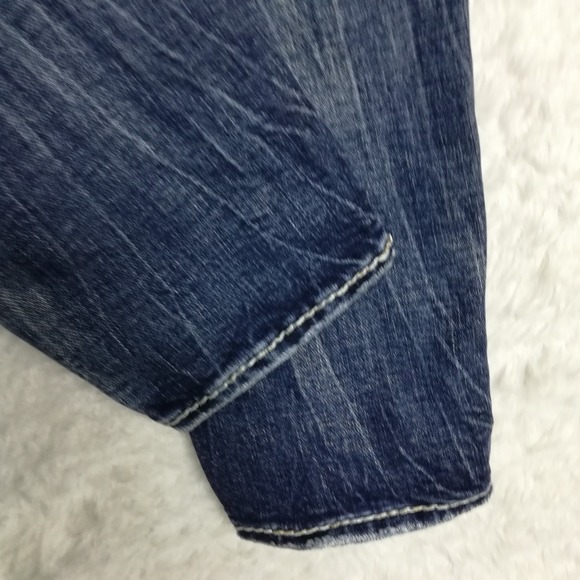 Rock Revival Womens Jeans Rosewood Skinny Blue Denim Distressed Jeweled Stone 26 - Picture 9 of 11